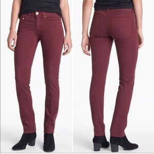 TORY BURCH Maroon Super Skinny Jeans Sz 32